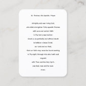 The Apostle St Thomas Prayer Card 名刺 (裏面)