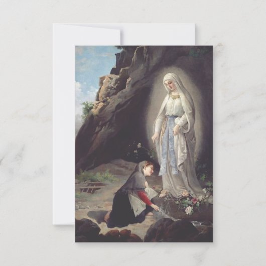 The Apparition at Lourdes Grotto of Hope Holy Card サンキューカード (正面)