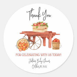 The Apple of our Eye パーソナライズされた Baby Shower ラウンドシール