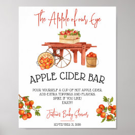 The Apple of our Eye!  Apple Baby Shower Cider Bar ポスター