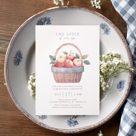 The Apple of Our Eye Baby Shower 招待状