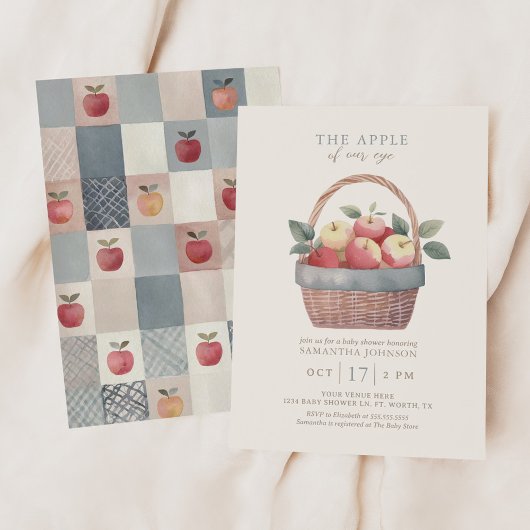 The Apple of Our Eye Baby Shower 招待状