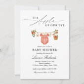 The Apple Of Our Eye Clothesline Plaid Baby Shower 招待状 (正面)