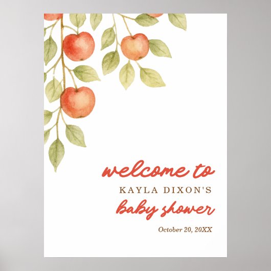 The Apple of our Eye Fall Welcome Sign ポスター (正面)