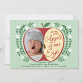 The Apple of Our Eye Photo Birth Announcement 招待状 (正面)