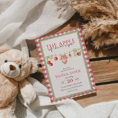 The Apple of Our Eye Red Gingham Baby Shower  招待状