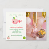 The Apple of Our Eyesの最初の誕生日の写真 招待状 (正面)