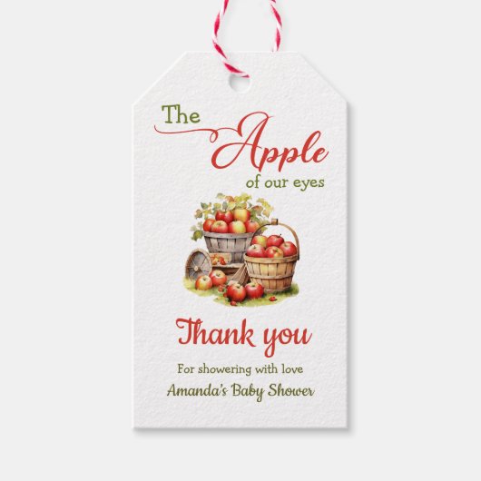 The Apple of Our Eyes秋収穫赤ちゃんシャワー ギフトタグ (正面)