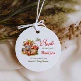 The Apple of Our Eyes秋収穫赤ちゃんシャワー フェイバータグ