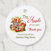 The Apple of Our Eyes秋収穫赤ちゃんシャワー フェイバータグ (正面)