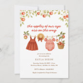 The Apples of our Eye Twin Girls Fall Baby Shower 招待状 (正面)