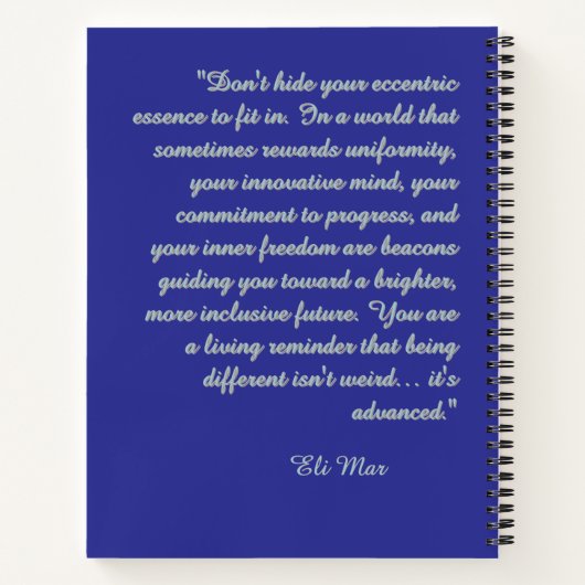 The Aquarius Lady: Handcrafted Custom notebook ノートブック (裏面)