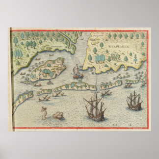 The arrival of the Englishmen in Virginia ポスター