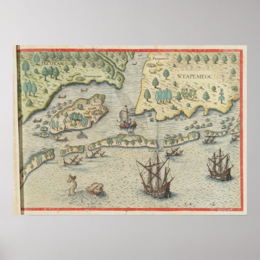 The arrival of the Englishmen in Virginia ポスター (正面)