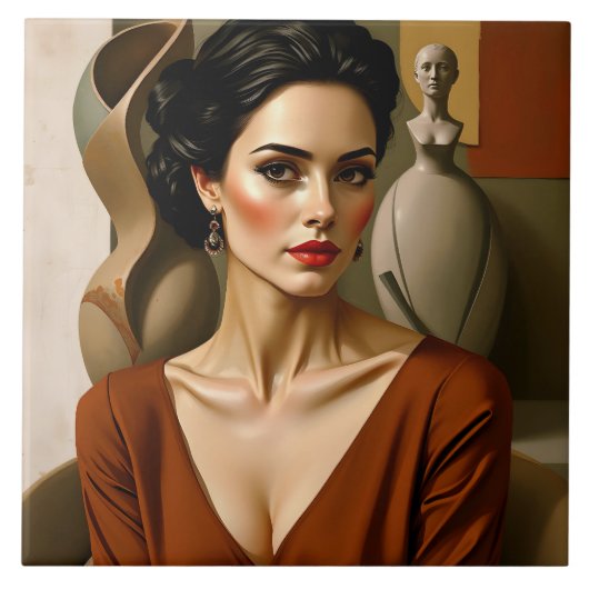 The Art Between Us - カラフルポートレート タイル (正面)