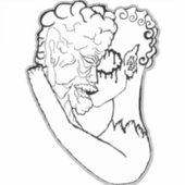 the artist_awaynowe UR LoveS b diecut 9ホラー シール (正面)