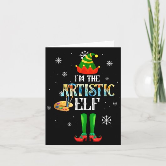 The Artistic Elf Squad Elf Family Christmas Pajama カード (正面)