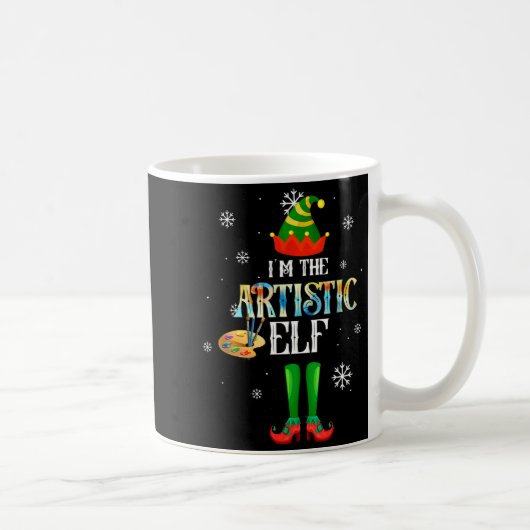 The Artistic Elf Squad Elf Family Christmas Pajama コーヒーマグカップ (右)