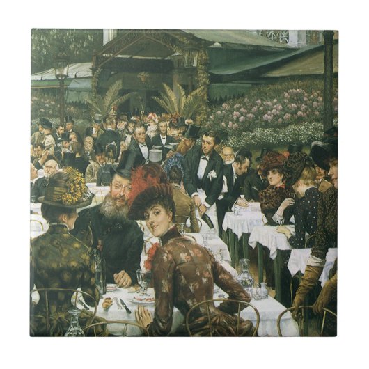 The Artist's Ladeys by James Tissot, Artヴィンテージ タイル (正面)