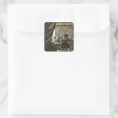 The Artist's Studio, c.1665-66 (キャンバス上の油) スクエアシール (バッグ)