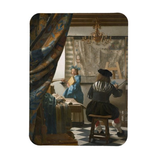 The Artist's Studio, c.1665-66 (キャンバス上の油) マグネット (縦)