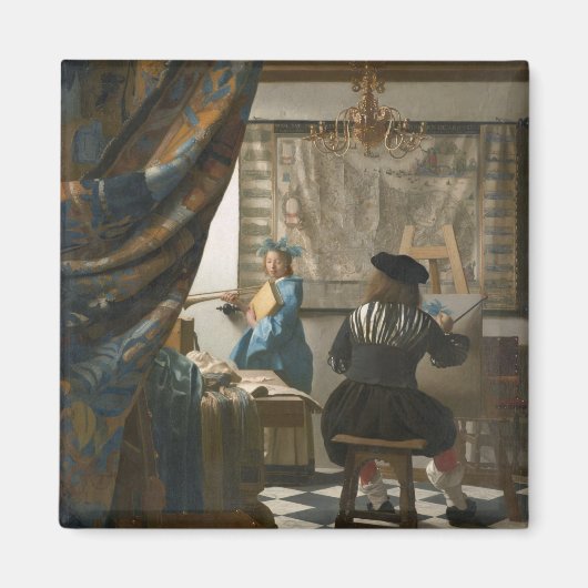 The Artist's Studio, c.1665-66 (キャンバス上の油) マグネット (正面)