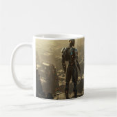 The Ascendant Guardian: Sci Fi Cyberpunk Mug コーヒーマグカップ (左)