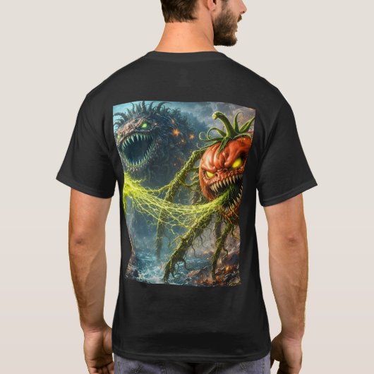 The attack of the Colossus mutant veggie basic dar Tシャツ (裏面)