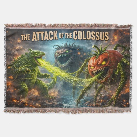 The attack of the Colossus mutant veggie woven thr スローブランケット (正面)