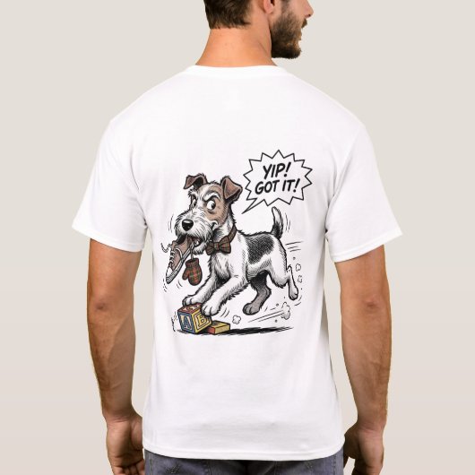 The Audacious Wire: Funny Fox Terrier Peekaboo Tシャツ (裏面)