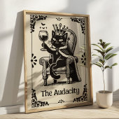 The Audacity Black Cat Funny Tarot Card Art ポスター