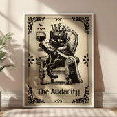 The Audacity Black Cat Funny Tarot Card Art ポスター