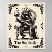 The Audacity Black Cat Funny Tarot Card Art ポスター (正面)