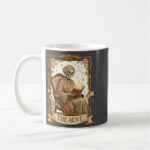 The Aunt Tarot Card Women Skeleton Aunty Book Love コーヒーマグカップ (左)