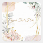 The Aureate Frame Floral Greenery Wedding  スクエアシール (正面)