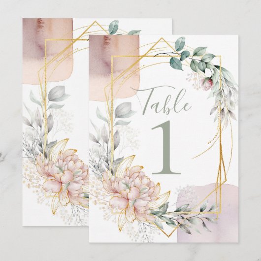 The Aureate Frame Floral Greenery Wedding  招待状 (正面/裏面)