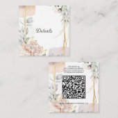 The Aureate Frame Floral Greenery Wedding Details スクエア名刺 (正面/裏面)