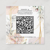 The Aureate Frame Floral Greenery Wedding Details スクエア名刺 (裏面)