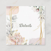 The Aureate Frame Floral Greenery Wedding Details スクエア名刺 (正面)