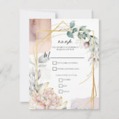 The Aureate Frame Floral Greenery Wedding R.S.V.P. 招待状 (正面)
