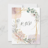 The Aureate Frame Floral Greenery Wedding R.S.V.P. 招待状 (裏面)