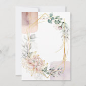 The Aureate Frame Mauve Floral Greenery Wedding  招待状 (裏面)