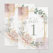 The Aureate Frame Mauve Floral Greenery Wedding  招待状 (正面/裏面)