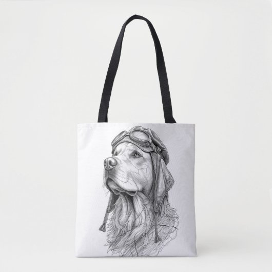 The Aviator: Marble Retriever Pet Tote Bag トートバッグ (正面)
