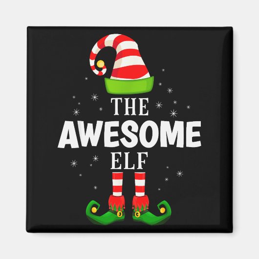 The Awesome Elf Christmas Pjs Matching Pajama マグネット (正面)