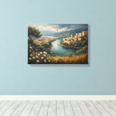 The Azure River of the Ancient Citadel キャンバスプリント (インサイチュ (ウッドフロア))