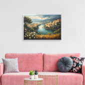 The Azure River of the Ancient Citadel キャンバスプリント (インサイチュ (リビング))