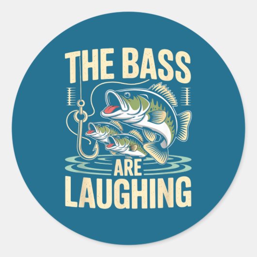 The B Are Laughing Funny Fishing Design  ラウンドシール (正面)