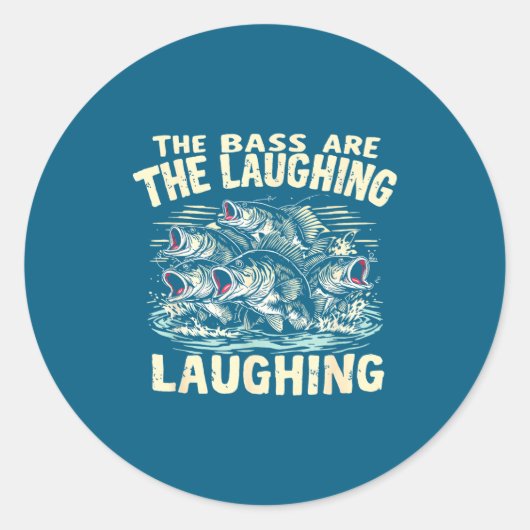 The B Are Laughing Funny Fishing Design ラウンドシール (正面)