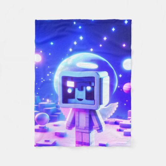 The Baby Angel Astronaut in Space on a Warm フリースブランケット (正面)